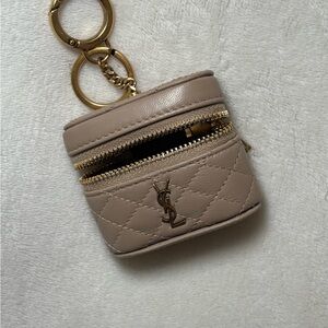 YSL Quilted Leather Keychain Pouch